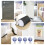 VOUNOT 3 Pack Double Sided Draught Excluder 96cm Under Door Draft Stopper, Black 7