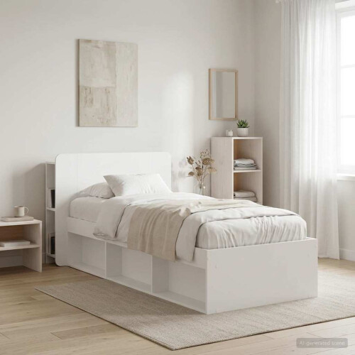 VidaXL vidaXL Headboard Cabinet with Storage White Engineered Wood