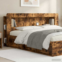 vidaXL Headboard Cabinet with Storage Smoked Oak Engineered Wood