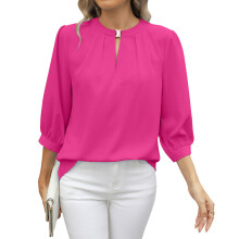 Elegant and casual long-sleeved shirt, stylish business-Pink L