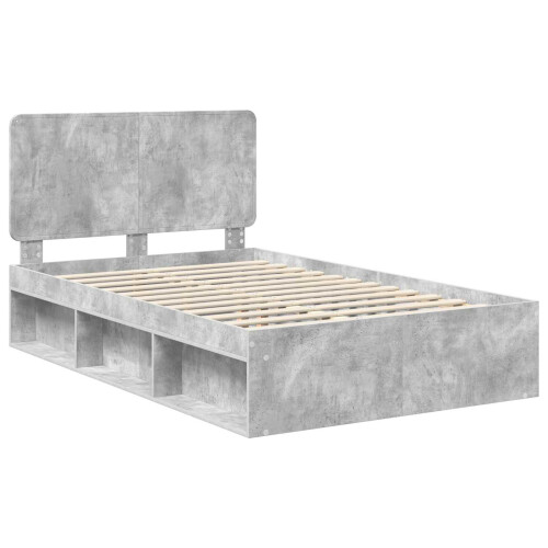 VidaXL vidaXL Bed Frame Concerte Grey 135 x 190 cm Solid Pine Wood 1