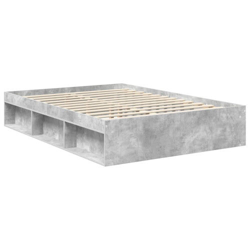 VidaXL vidaXL Bed Frame Concerte Grey 135 x 190 cm Solid Pine Wood 2