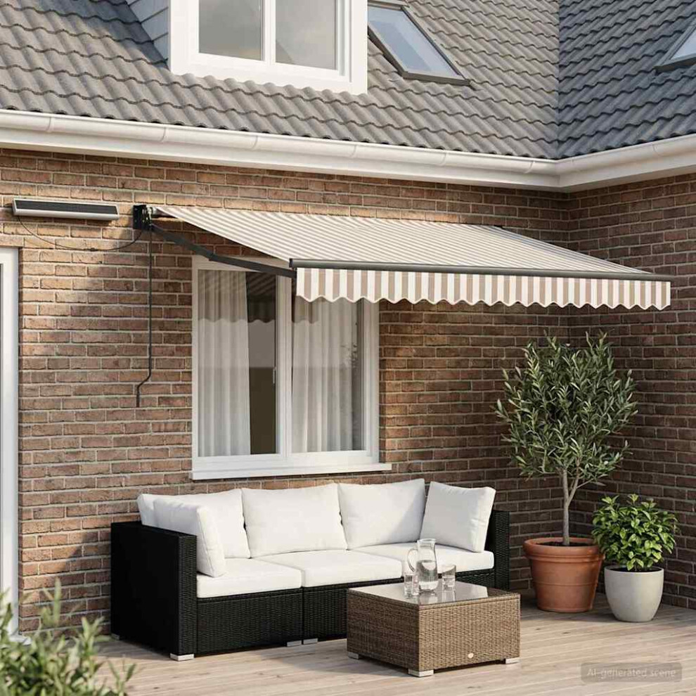 Vidaxl Electric Retractable Awning Light Grey And White