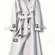 (M, Offwhite) Windbreaker womens midlength autumn small popular British style overtheknee coat overtheknee coat