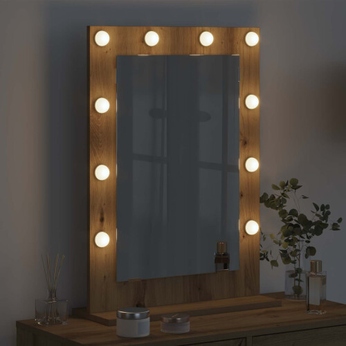 VidaXL vidaXL Vanity Mirror Rectangular Artisan Oak 70 x 50 x 18 cm 2