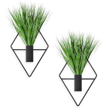 2pack Geometric Wall Mounted Plant Stylish Round Metal Hanging