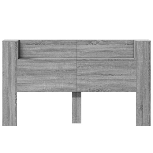 VidaXL vidaXL Storage Headboard with LED Grey Sonoma Engineered Wood 2