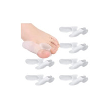 Set of 6 Pairs of Transparent Silicone Toe Separators, Hallux Valgus Corrector, Pain Relief