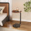 Living And Home 40cm Dia Walnut Wood Grain C-Shaped Round Side Table 2