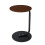 Living And Home 40cm Dia Walnut Wood Grain C-Shaped Round Side Table 3
