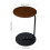 Living And Home 40cm Dia Walnut Wood Grain C-Shaped Round Side Table 5