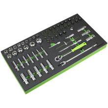 Sealey S01270 Siegen Socket Set with Tool Tray 3/8"Sq Drive 62pc