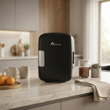 Alivio 4L Portable Mini Fridge, Compact Cooling for Home &amp; Car (Black)