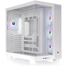 PC-Gehäuse ohne Netzteil - THERMALTAKE - View 380 XL TG ARGB Snow - Mitteltower - ATX-Format - 4x120mm A-RGB enthalten - Weiß