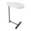 Living And Home C-Shaped Oval Grooved Side Table, White Marble 3