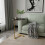 Living And Home C-Shaped Oval Grooved Side Table, Black Marble 2