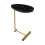 Living And Home C-Shaped Oval Grooved Side Table, Black Marble 3