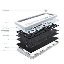 GMK67 Hot Swappable RGB-Bakgrundsbelysning Mekanisk Tangentbordssats 2.4G TråDlöSt 3 LäGe Anpassat DIY-Tangentbord Vit