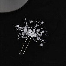 (White, A) Kristall Haarnadel Handgemachte Blume