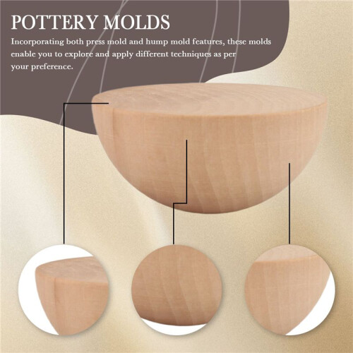 Pottery Tools Hemispherical/Semi-Circular Modeling Mold DIY Round Ceramic Bowl/Basket Teaching Tools Diameter 7cm 1