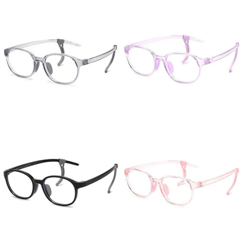 (Clear)Kids Simple Transparent Glasses Frame With Blue Light Filter For Children With Elliptical Faces 2