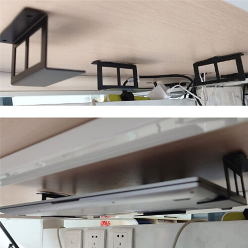 Under Desk Laptop Holder Mount Bracket with Screws Storage Tray for Notebook Computer Accessories 2