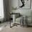 Living And Home C-Shaped Oval Grooved Side Table, Black Marble 2