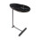 Living And Home C-Shaped Oval Grooved Side Table, Black Marble 3
