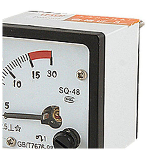 2X SQ48 Analog AC Current Panel Meter Ammeter 0-15A Gauge White + Black 2
