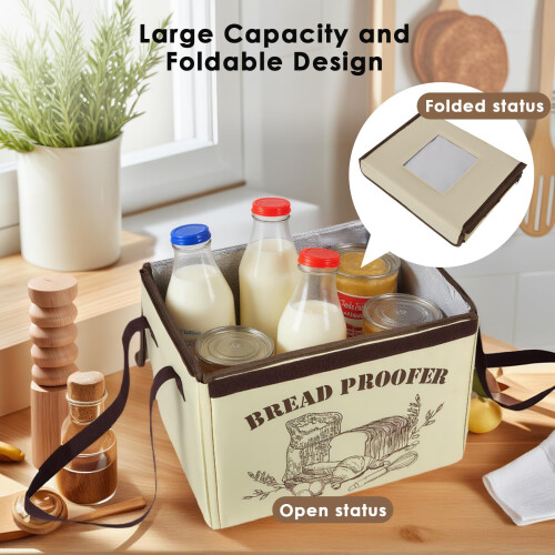 Electric Bread Proofer Box with Heater, Foldable Dough Fermentation Chamber with Smart Temperature Sensor & Timer for Bread, Sourdough, Pizza 2