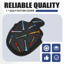 Magnetic  Putter Cover PU Mallet Putter Cover Magnetic Closure   Cover Portable  Putter Cover Black