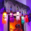 5 Pcs Halloween Witch Hat LED String Lights Colored Yard Garden Party Decor 2
