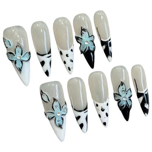 (A, XS) Ongles Pressés Élégants 10pcs Mariage