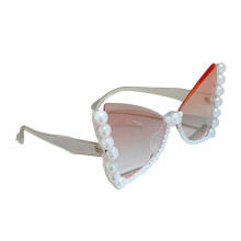 Elegant Pearls Frame Butterfly Sunglasses Stylish Cats Eye-6