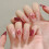 (XS) 10x Rosa Mandel Press-On Nägel mit Blumen 6