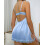 (LightBlue,XL)Lingerie polyester pyjama design transparent pour femme mode chambre 7