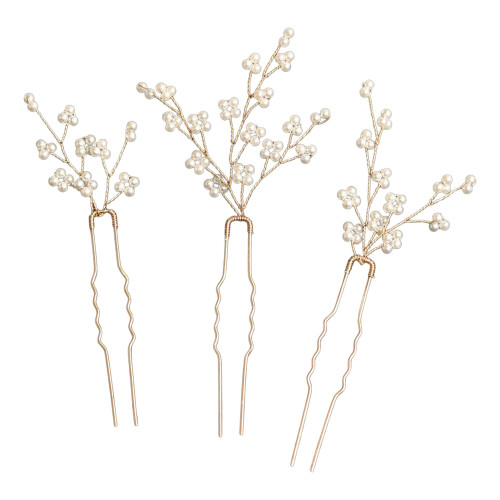 (1) 3 Épingle Cheveux Perle U Forme Mariage
