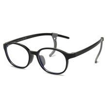 (Black)Kids Simple Transparent Glasses Frame With Blue Light Filter For Children With Elliptical Faces