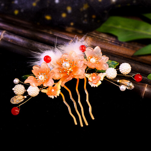 Hanfu Hair Comb Set with Long Tassel