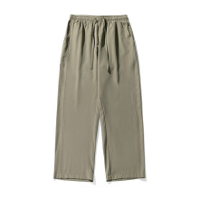 (GreenGray,M)Ice Silk Cool Touch leichte Freizeithose für Herren mit Stretchstoff für Sommer Komfort