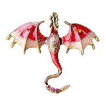 (red) Dragon Brooch Pin for Women, Colorful Gift Accessory