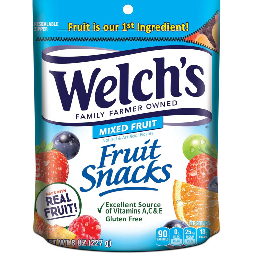 Welch's Fruit Snacks, Mixed Fruit, Perfect for Sharing, Bulk Bag, 8 oz (Pack of 1)