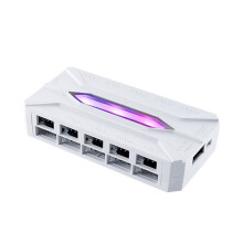 Chassifläktnav 10 Portar ARGB 3PIN+PWM 4PIN-Portar Utrustade med Fjärrkontrollbelysning Vit