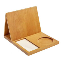 Wooden Book Holder Wooden Triangular Book Holder Tabletop Coffee Tea Stand for Book Lovers Bedroom Table Decor