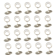 50mm Pfau Runde Memo Clip Halter - 20er Pack, Metall Tischkartenhalter Silver