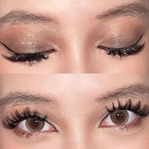 (Big Steamed Rolls) Realistic Black Thin Band Eyelashes for Women 2