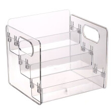 Transparent Three-Tier Ladder Perfume Display Shelf Desktop Bathroom Cosmetic Organizer Dresser Store Storage Box