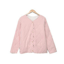 (XL, PINK) Women'S Botton-Down Winter Coat Two- Side Wear Quilted