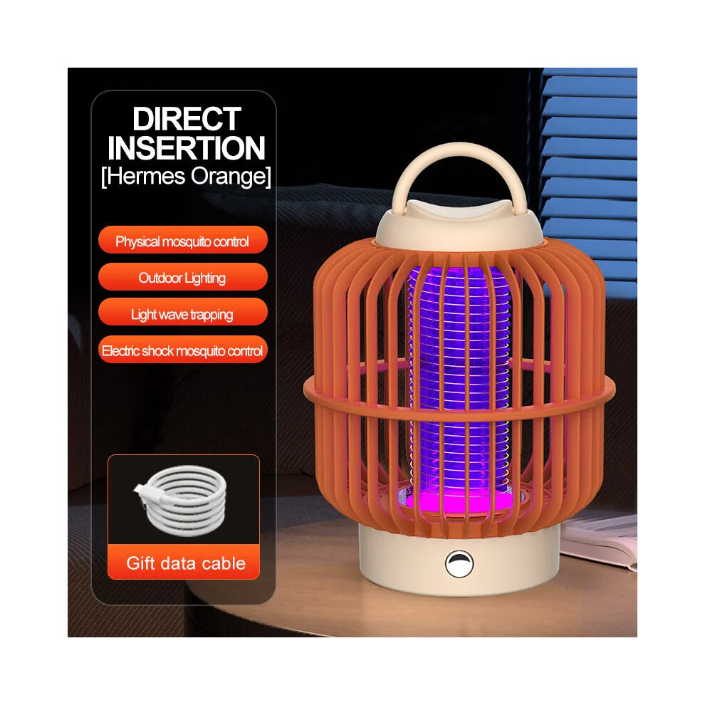 ( Plug In Use) New Solar Mosquito Killer Lamp Outdoor Portable Camping Usb Rechargeable Mosquito Repellent Trap Lamp Desktop Wall Mount Orange 6440482138206