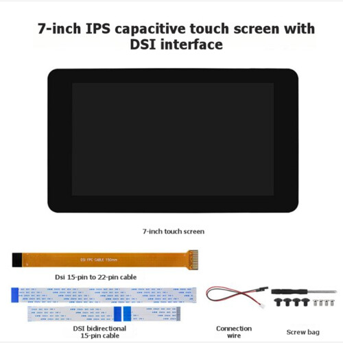 For Raspberry Pi 7 Inch  1024x600 Display IPS Capacitive Touch Screen Without Case for Raspberry Pi 5/4B 2
